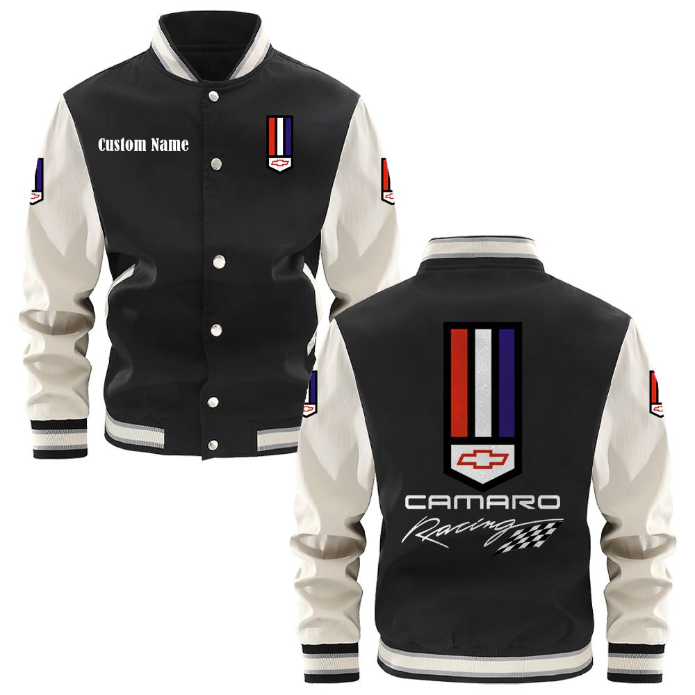 Camaro racing Varsity Jacket, Baseball jacket, Letterman Jacket Customize Name, Multicolor - Famjoys Camaro racing Varsity Jacket, Baseball jacket, Letterman Jacket Customize Name, Multicolor - Famjoys