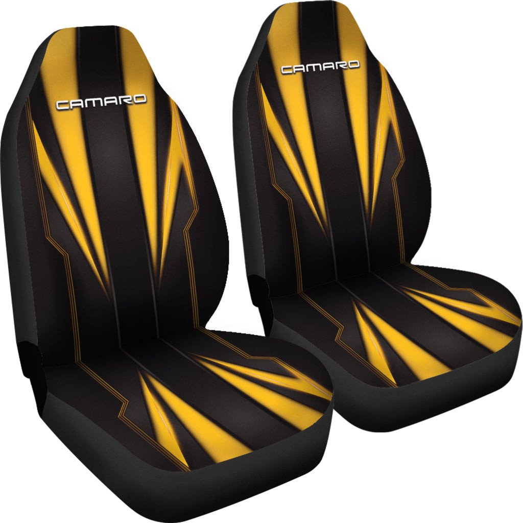 Camaro Yellow Logo Car Seat Covers Metal Abstract Ph220913-032 - Famjoys Camaro Yellow Logo Car Seat Covers Metal Abstract Ph220913-032 - Famjoys