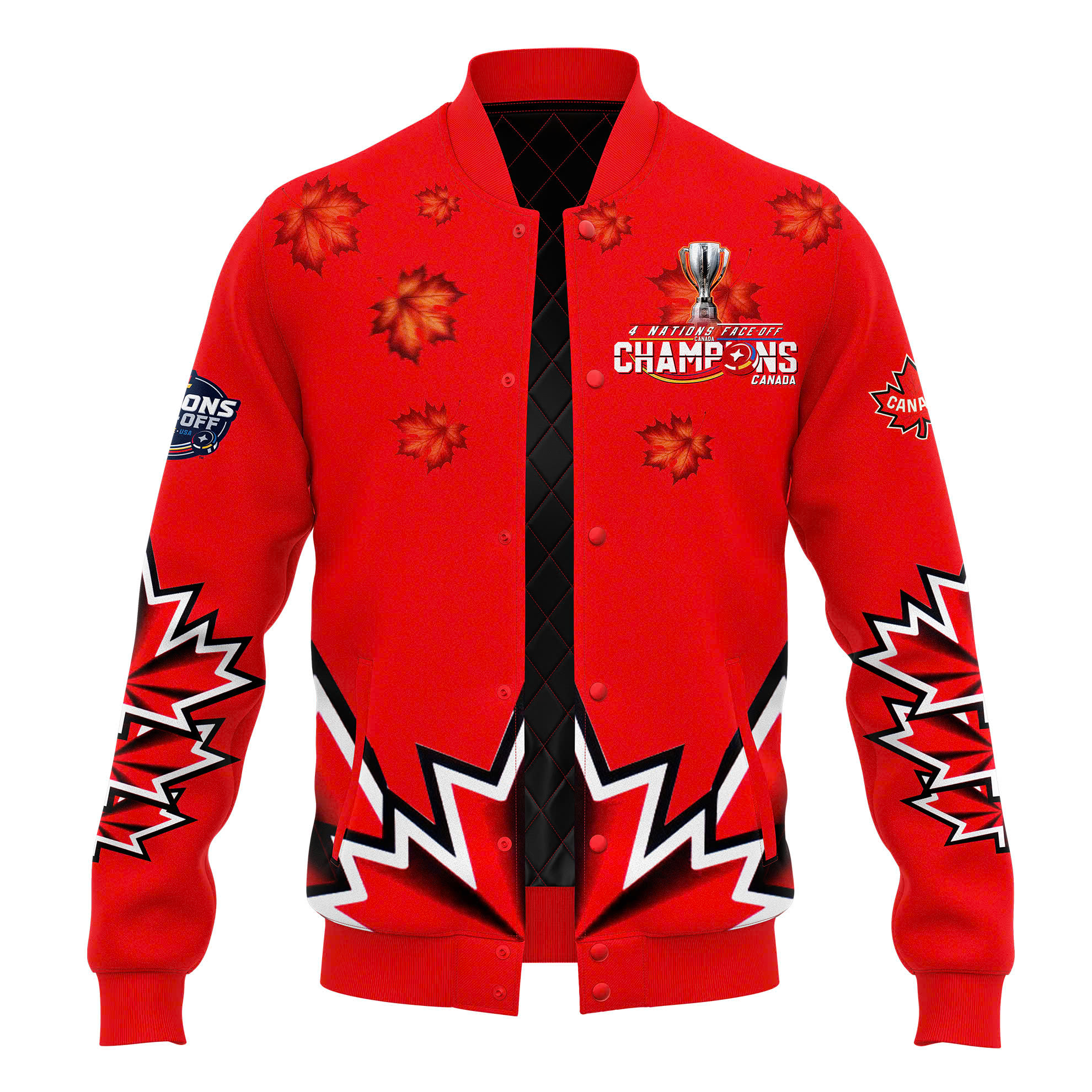 Canada Hockey 4 Nations Face-Off 2025 Champions Jacket - Famjoys Canada Hockey 4 Nations Face-Off 2025 Champions Jacket - Famjoys