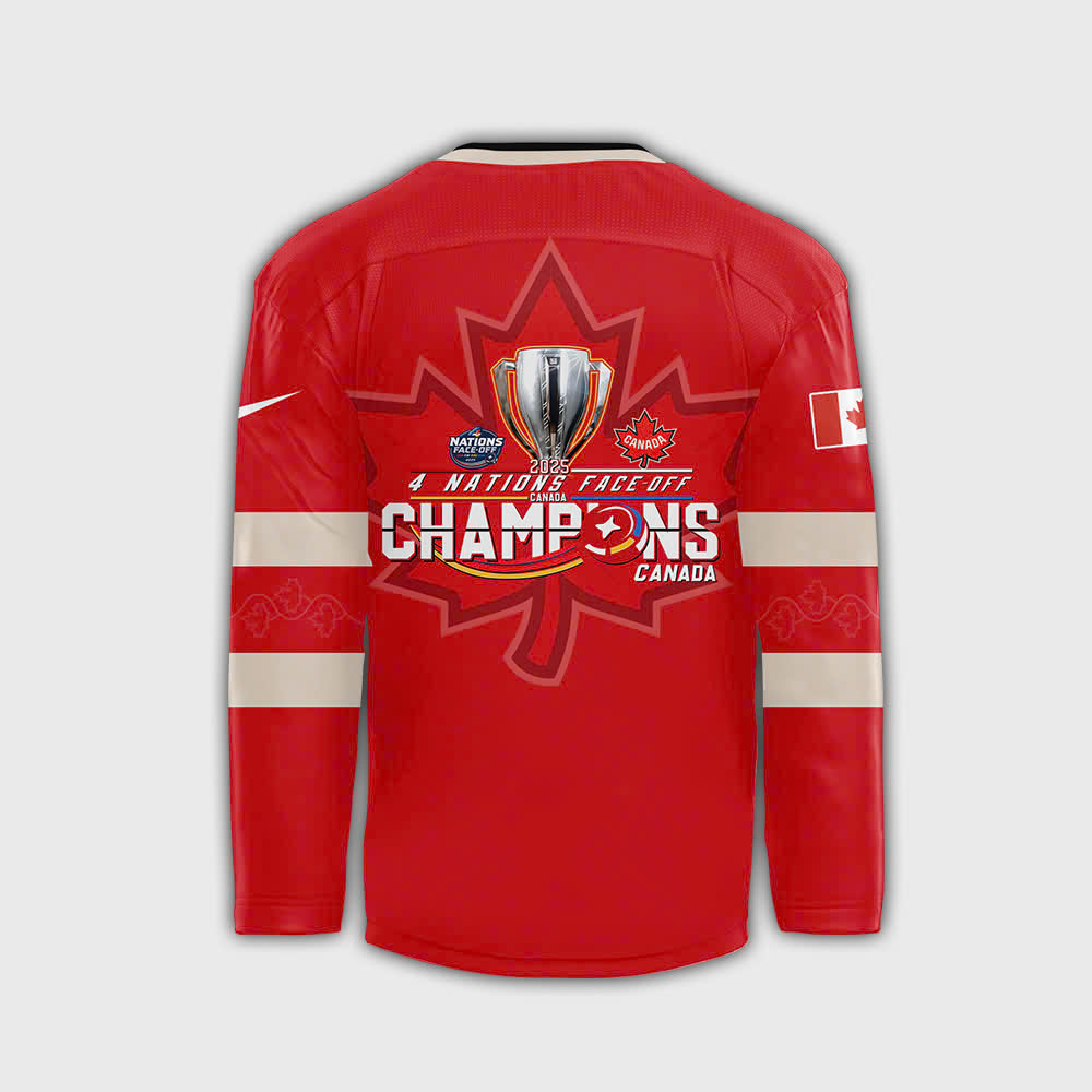 Canada Hockey 4 Nations Face-Off 2025 Champions Jersey - Famjoys Canada Hockey 4 Nations Face-Off 2025 Champions Jersey - Famjoys