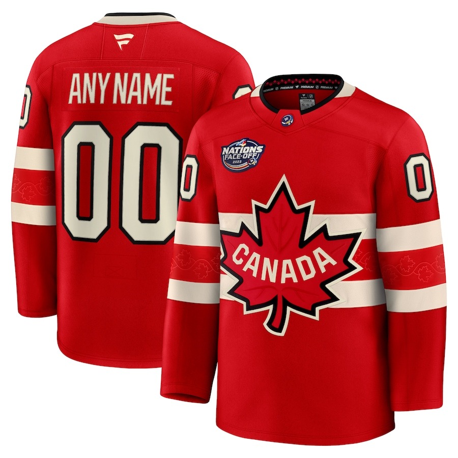 Canada Red 2025 4 Nations Face-Off Premium Custom Jersey - Famjoys Canada Red 2025 4 Nations Face-Off Premium Custom Jersey - Famjoys