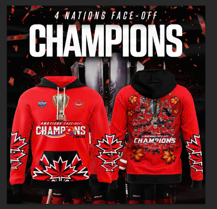 Canadians Hockey Champions 2025 Hoodie - Famjoys Canadians Hockey Champions 2025 Hoodie - Famjoys
