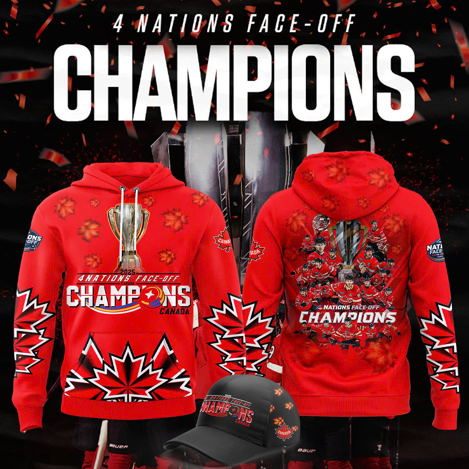 Canadians Hockey Champions 2025 Hoodie - Famjoys Canadians Hockey Champions 2025 Hoodie - Famjoys