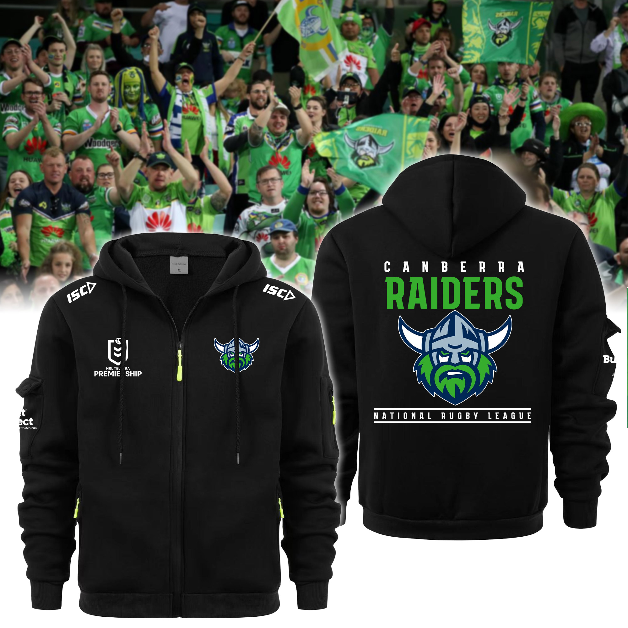 Canberra Raiders New Zip Hoodie Fashions s - Famjoys Canberra Raiders New Zip Hoodie Fashions s - Famjoys