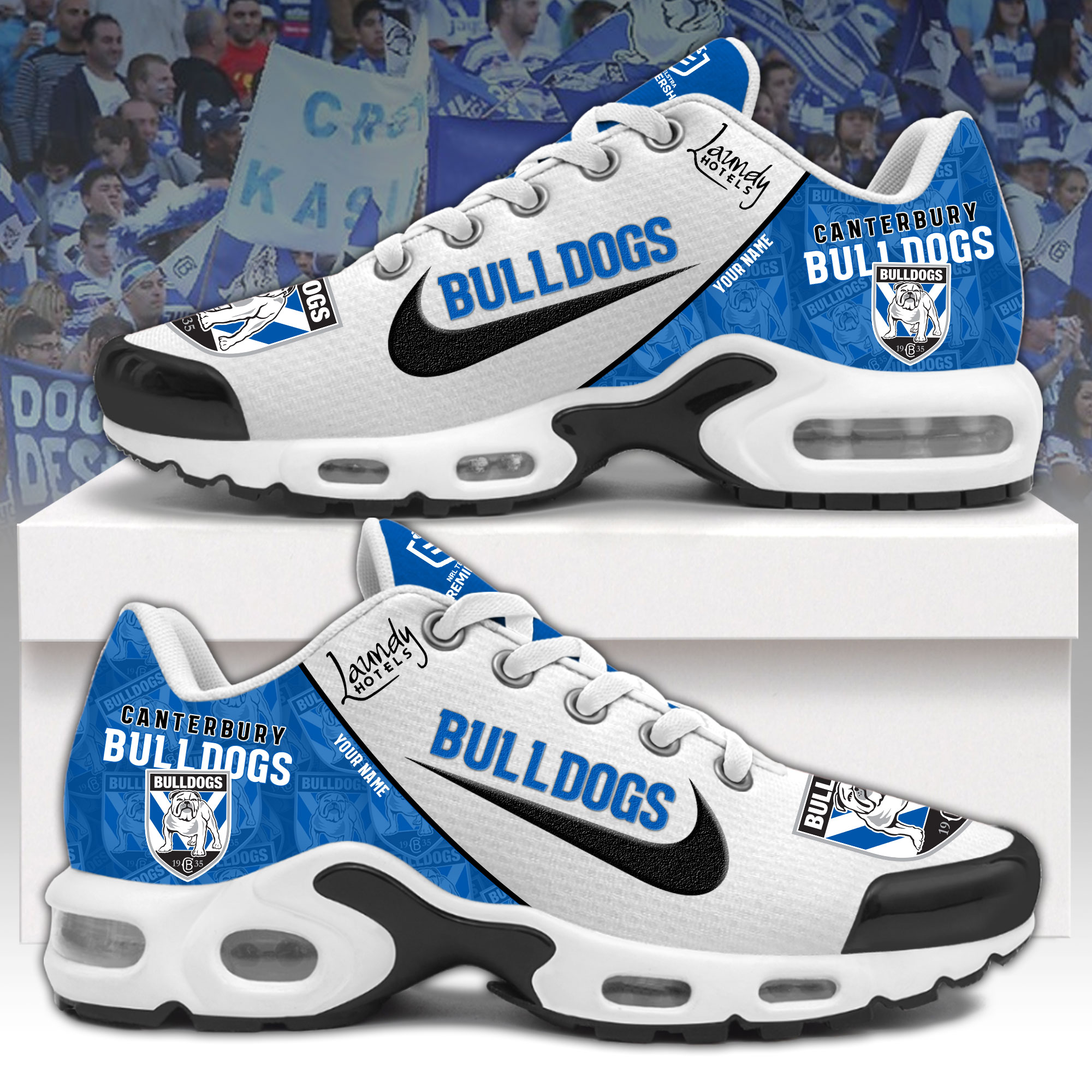 Canterbury-Bankstown Bulldogs Personalized Air Max Plus Sneakers NQ3