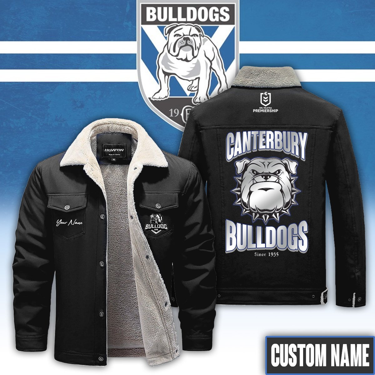Canterbury Bulldogs Fleece Casual Jacket - Famjoys Canterbury Bulldogs Fleece Casual Jacket - Famjoys