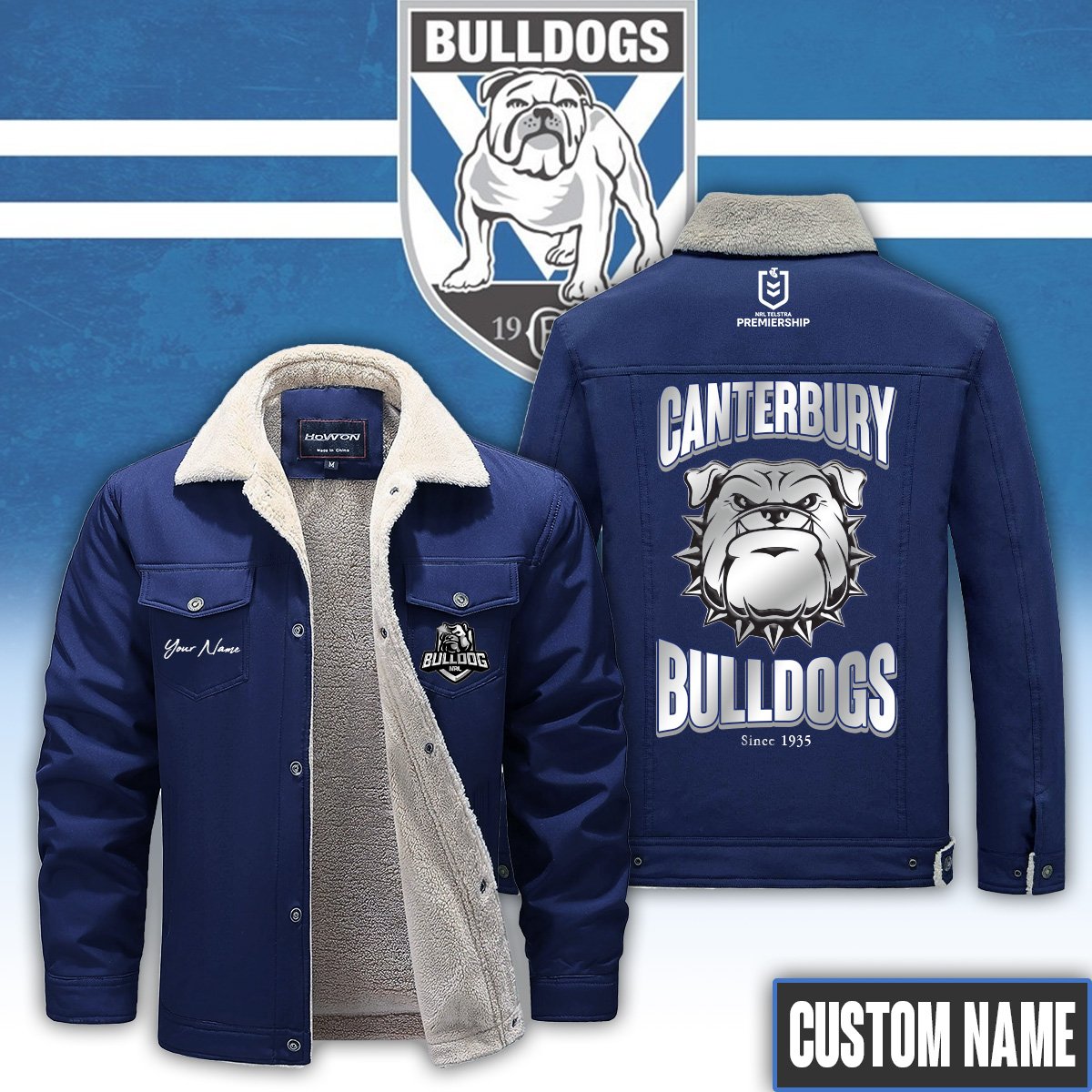 Canterbury Bulldogs Fleece Casual Jacket - Famjoys Canterbury Bulldogs Fleece Casual Jacket - Famjoys