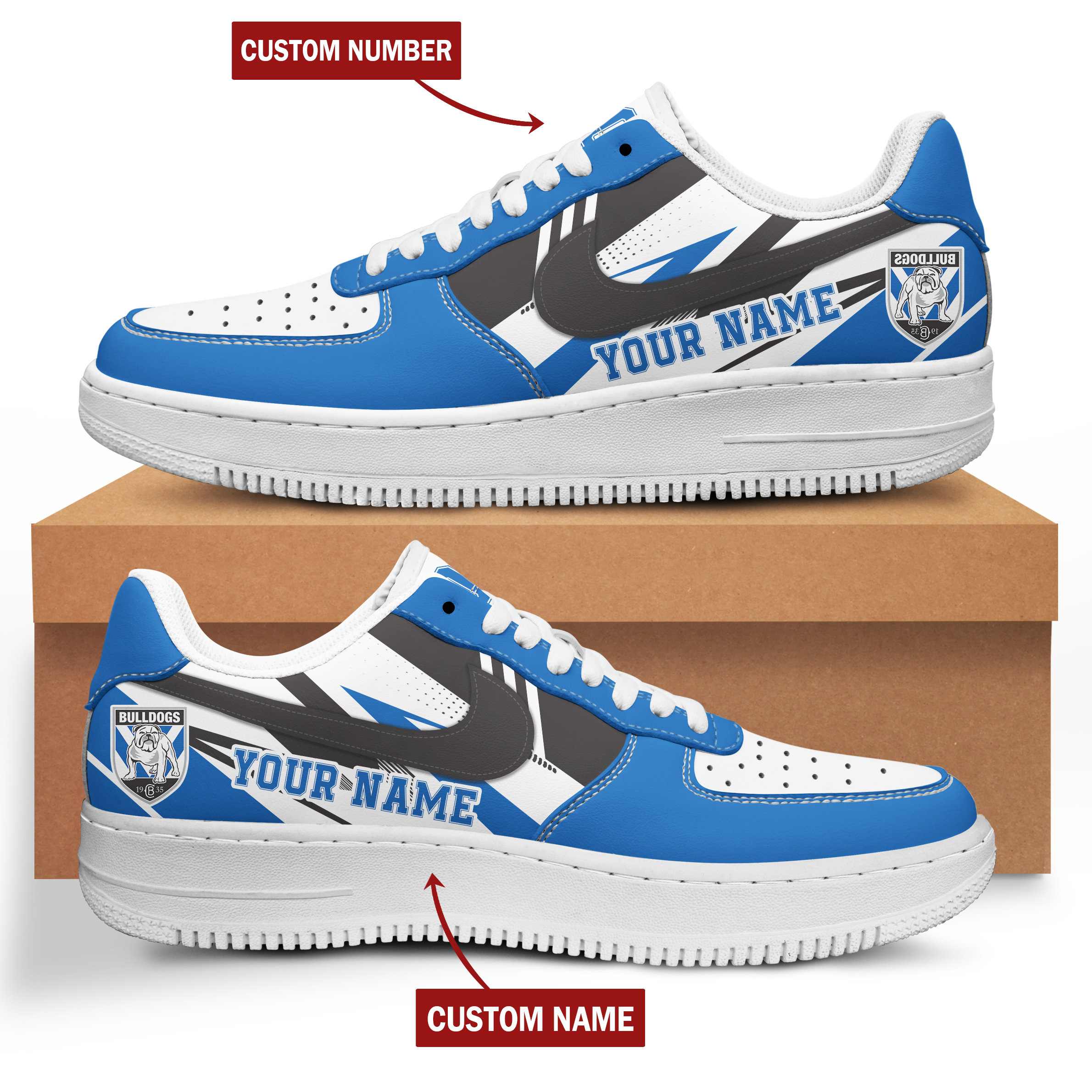 Canterbury Bulldogs Sneakers Custom - Famjoys Canterbury Bulldogs Sneakers Custom - Famjoys
