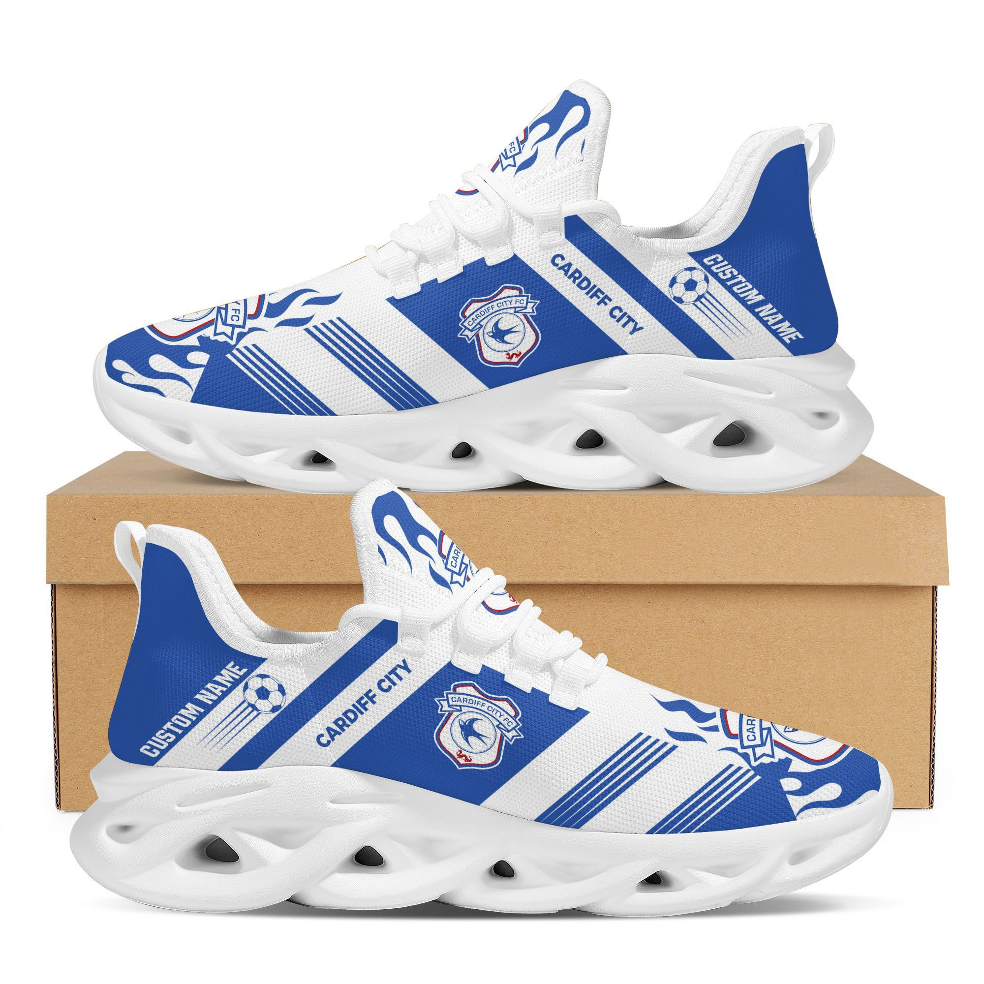 Cardiff City F C Custom Personalized Max Soul Sneakers Shoes