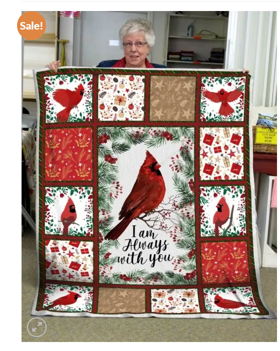 Cardinal Bird Always With You Quilt Blanket - Famjoys Cardinal Bird Always With You Quilt Blanket - Famjoys