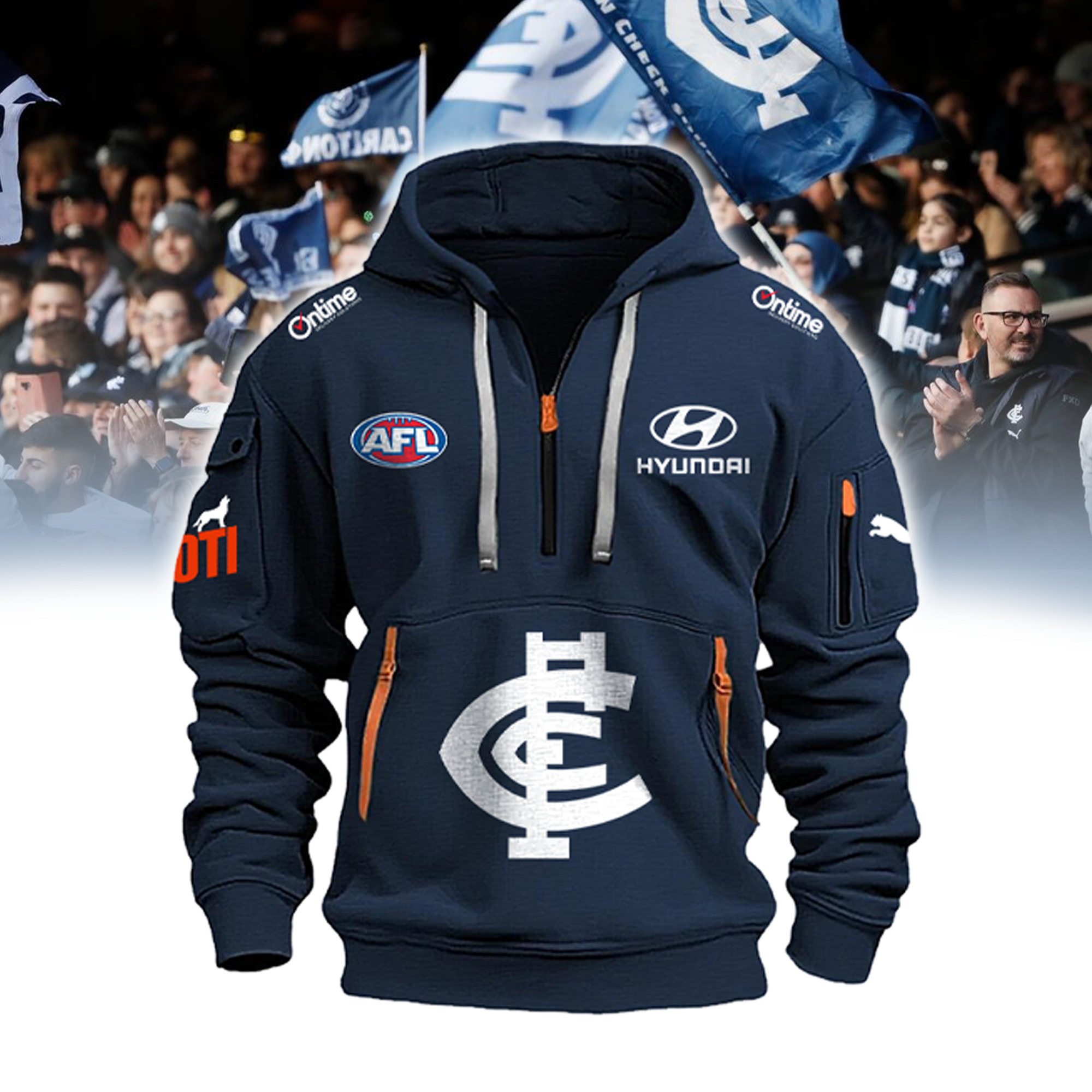 Carlton Blues AFL New Zip Hoodie - Famjoys Carlton Blues AFL New Zip Hoodie - Famjoys