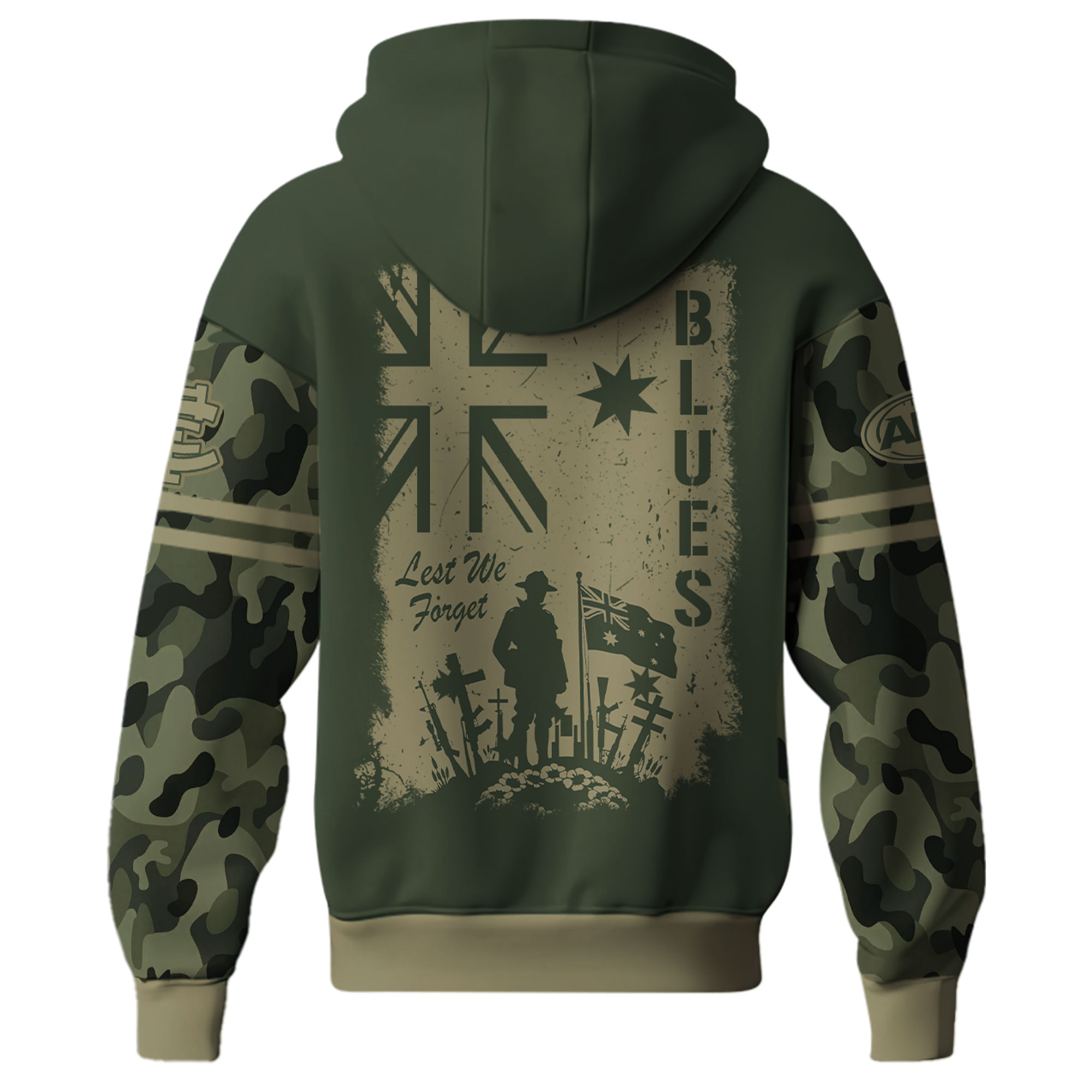 Carlton Blues AFL x Anzac Day Hoodie 2025 - Famjoys Carlton Blues AFL x Anzac Day Hoodie 2025 - Famjoys
