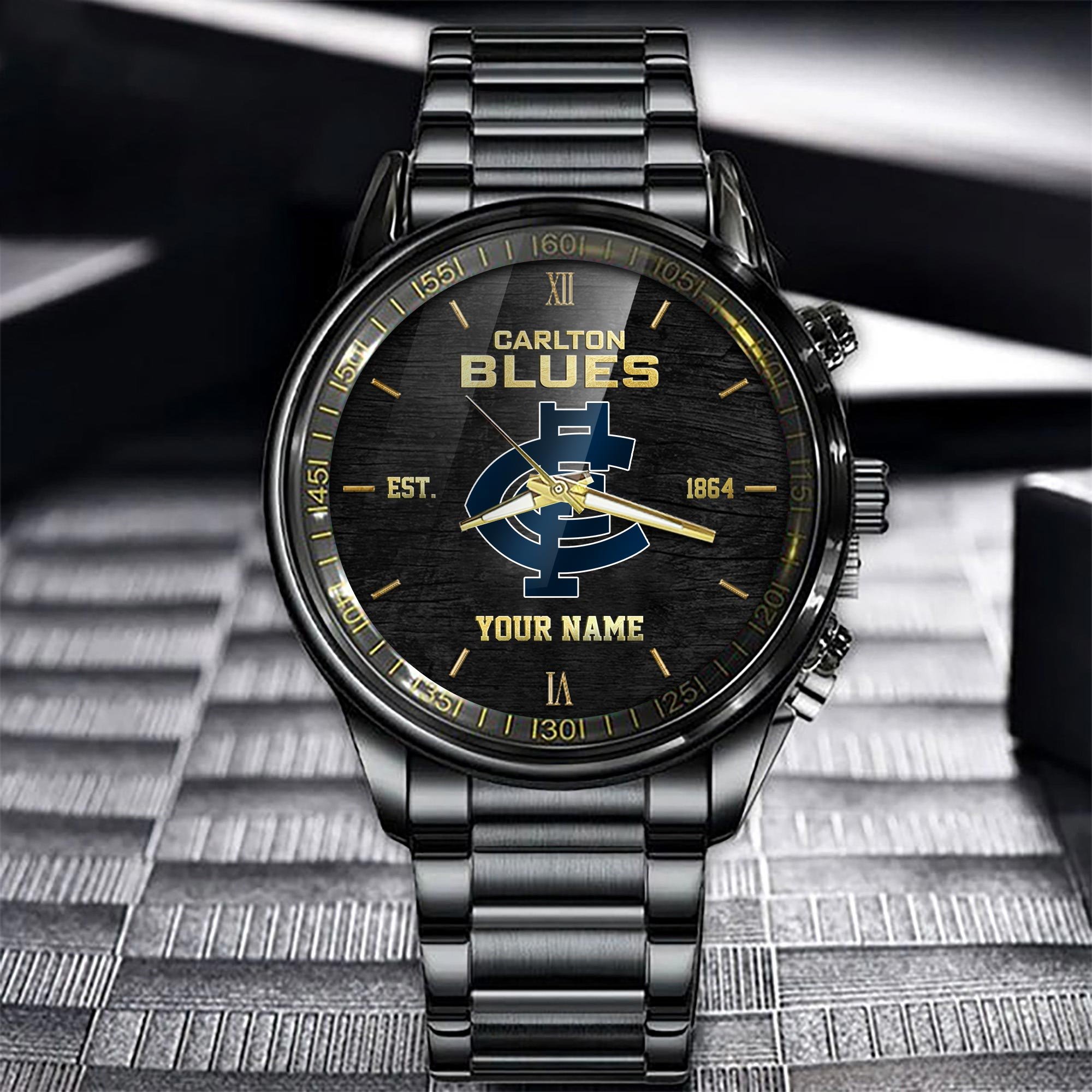 Carlton Blues Black Fashion Watch Custom Your Name V1 - Famjoys Carlton Blues Black Fashion Watch Custom Your Name V1 - Famjoys