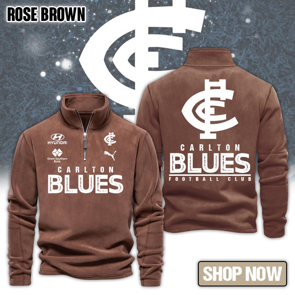 Carlton Football Club AFL Fleece Pullover Sweatshirt - Famjoys Carlton Football Club AFL Fleece Pullover Sweatshirt - Famjoys