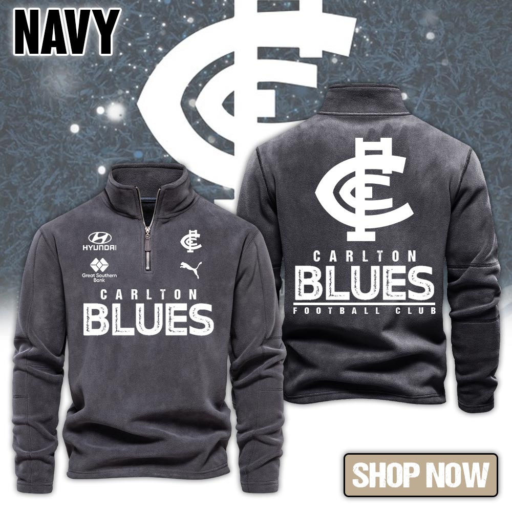 Carlton Football Club AFL Fleece Pullover Sweatshirt - Famjoys Carlton Football Club AFL Fleece Pullover Sweatshirt - Famjoys