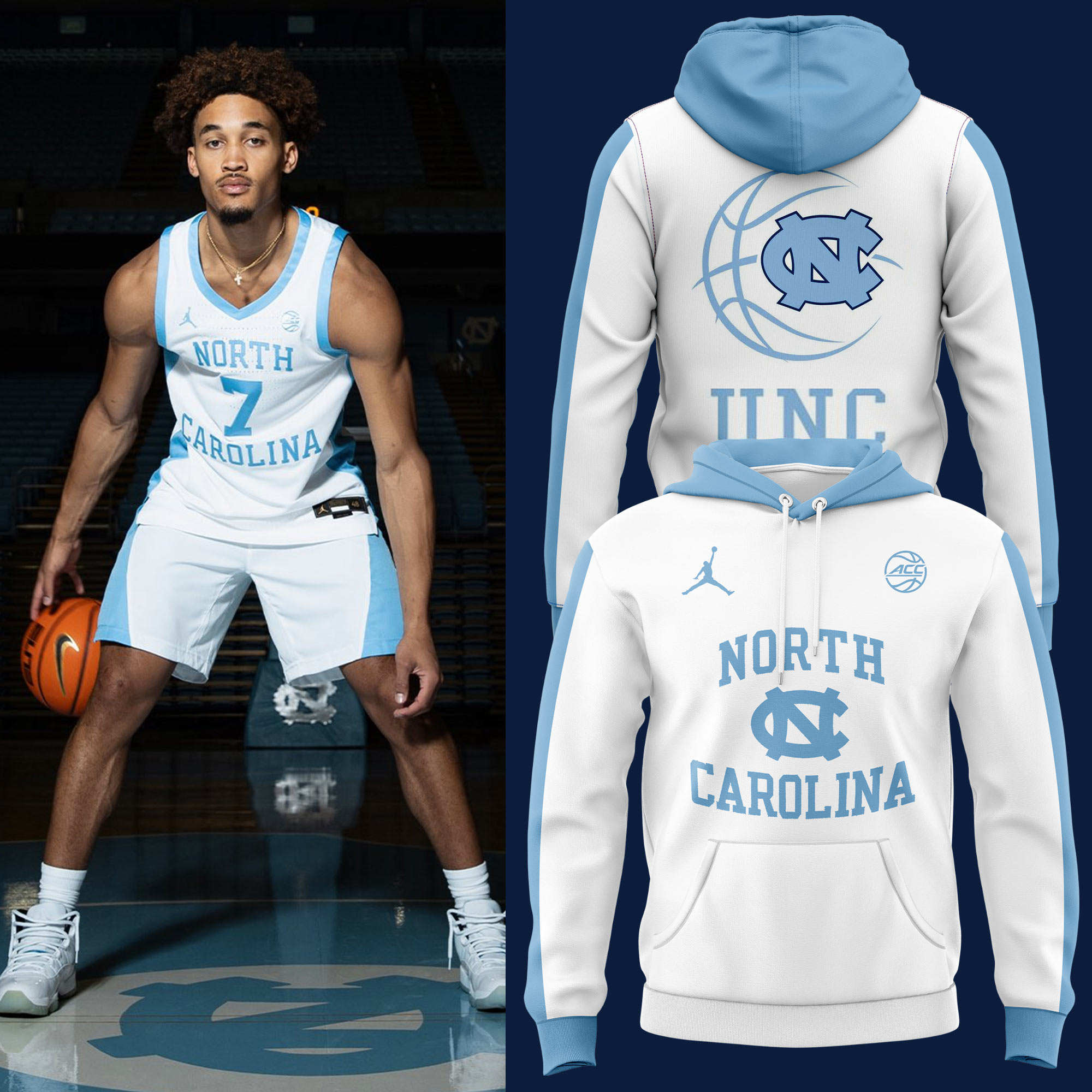 Carolina Basketball Throwbacks WhiteOut Hoodie 2024 - Famjoys Carolina Basketball Throwbacks WhiteOut Hoodie 2024 - Famjoys