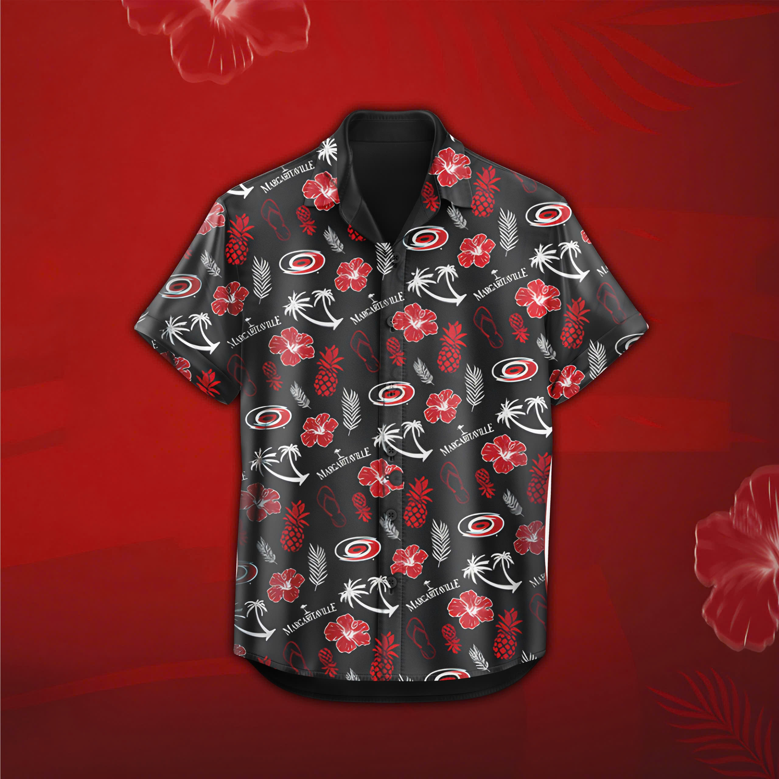 Carolina Hurricanes x Margaritaville Night Premium Hawaii Shirt - Famjoys Carolina Hurricanes x Margaritaville Night Premium Hawaii Shirt - Famjoys