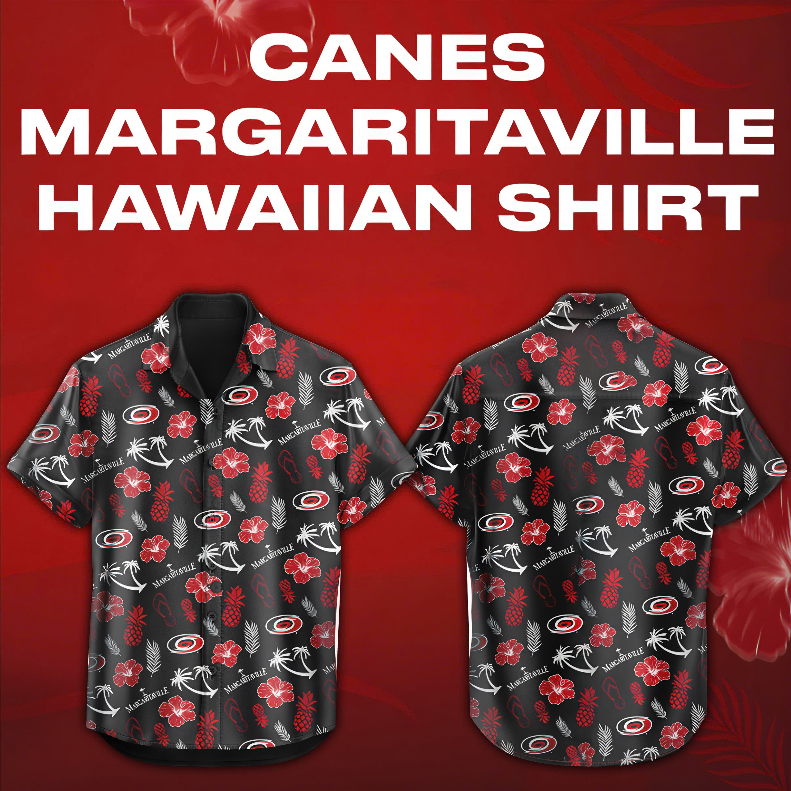 Carolina Hurricanes x Margaritaville Night Premium Hawaii Shirt - Famjoys Carolina Hurricanes x Margaritaville Night Premium Hawaii Shirt - Famjoys