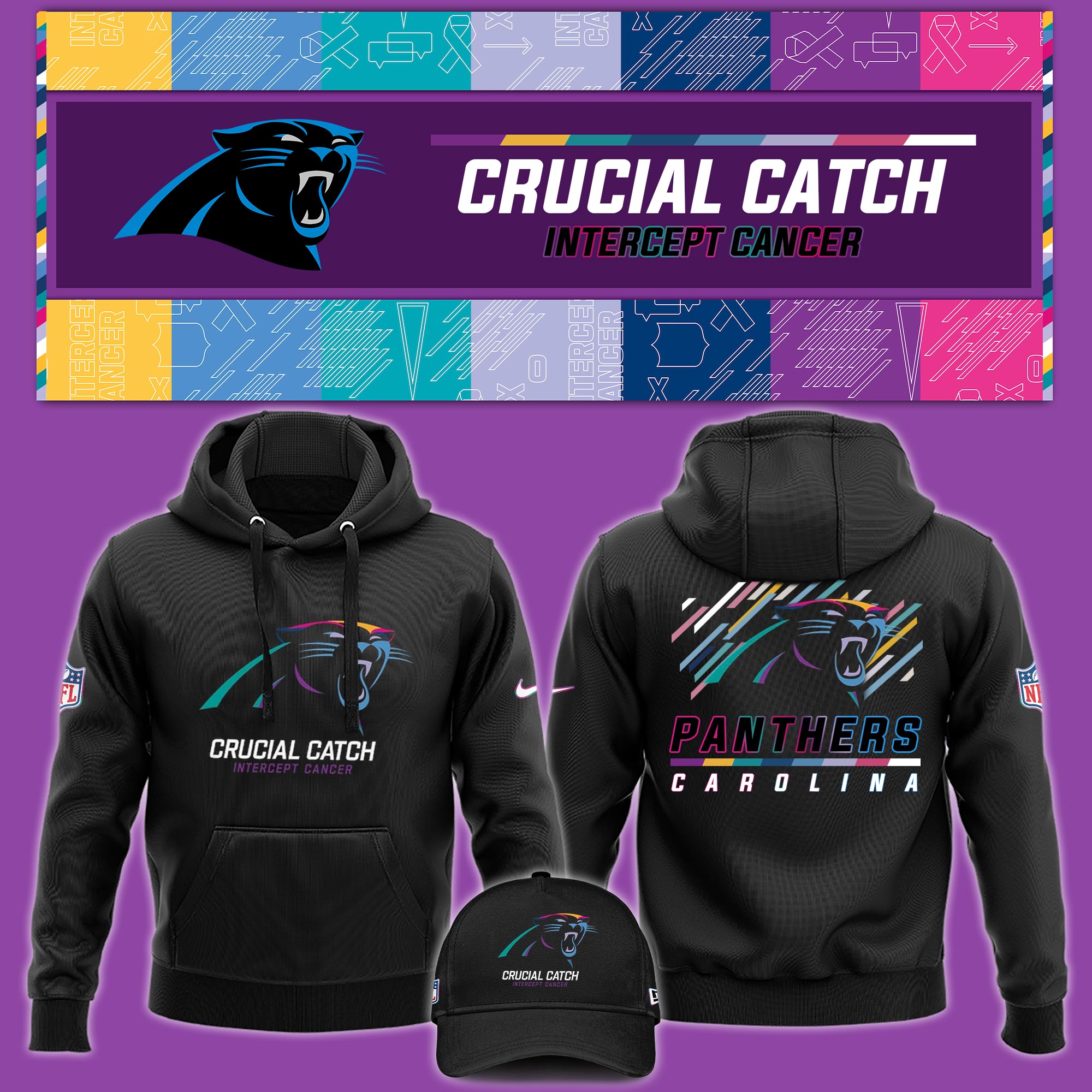 Carolina Panther Crucial Catch Hoodie - Famjoys Carolina Panther Crucial Catch Hoodie - Famjoys
