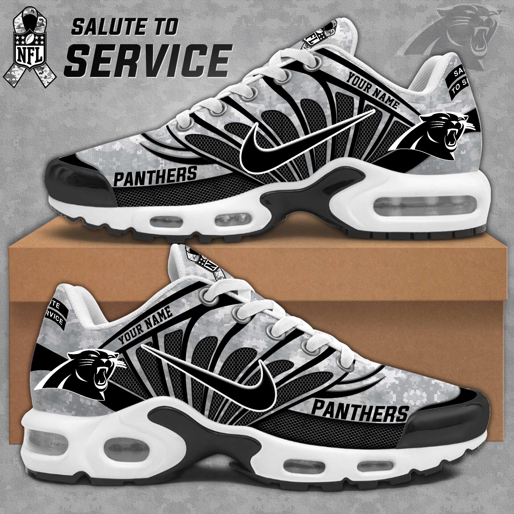 Carolina Panther Personalized Shoes - Famjoys Carolina Panther Personalized Shoes - Famjoys
