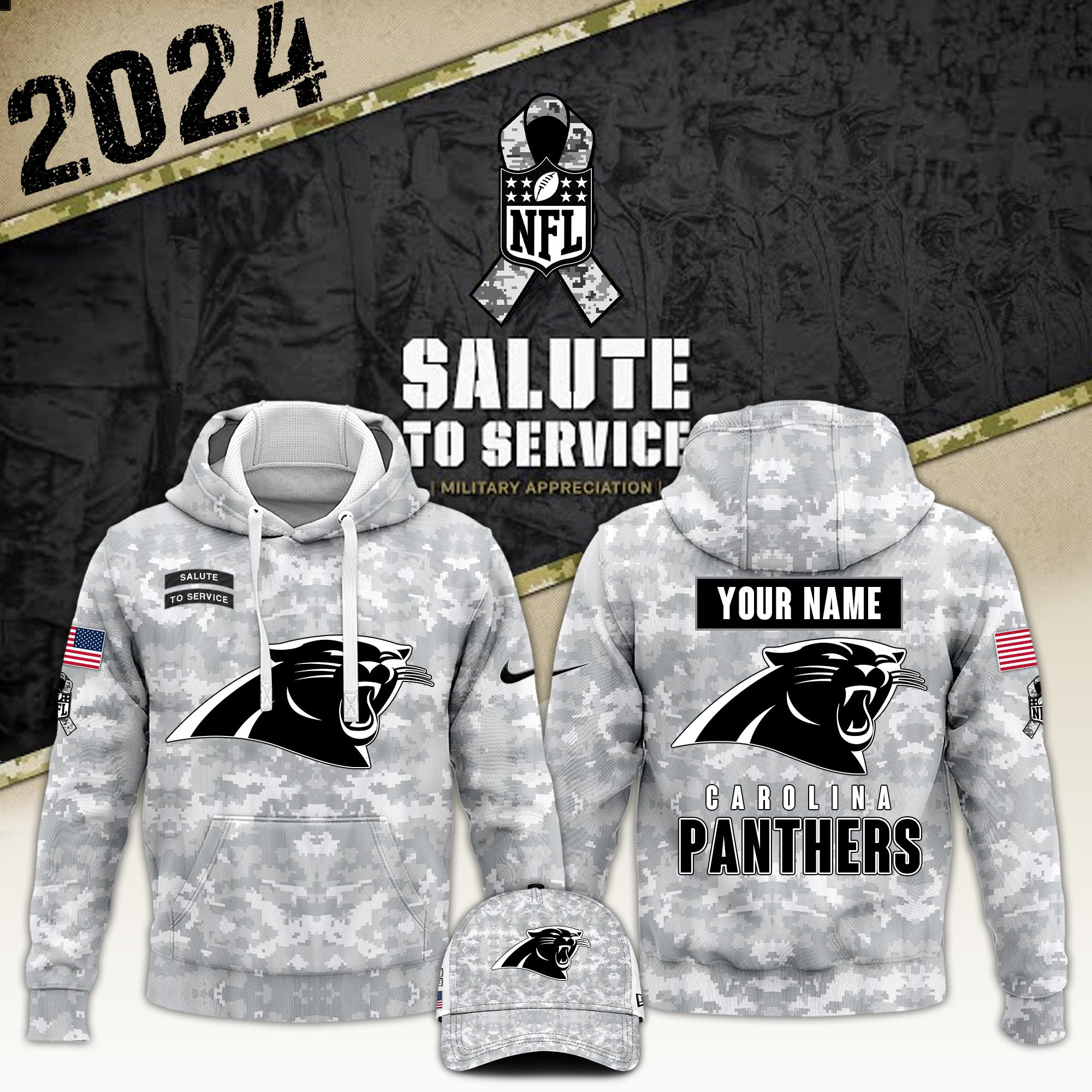 Carolina Panthers Arctic Camo Salute to Service Club Hoodie Edition - Famjoys Carolina Panthers Arctic Camo Salute to Service Club Hoodie Edition - Famjoys