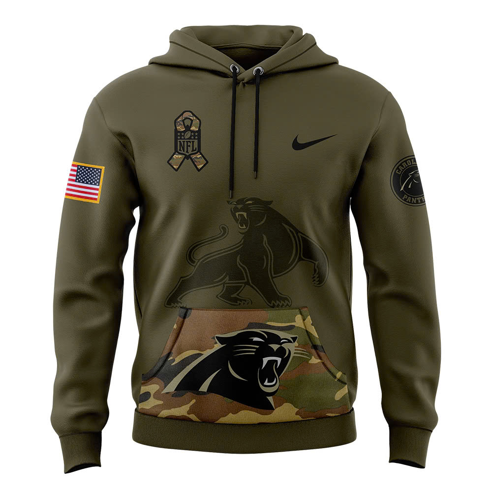 Carolina Panthers Camo Salute to Service Club Fleece Pullover Hoodie - Famjoys Carolina Panthers Camo Salute to Service Club Fleece Pullover Hoodie - Famjoys