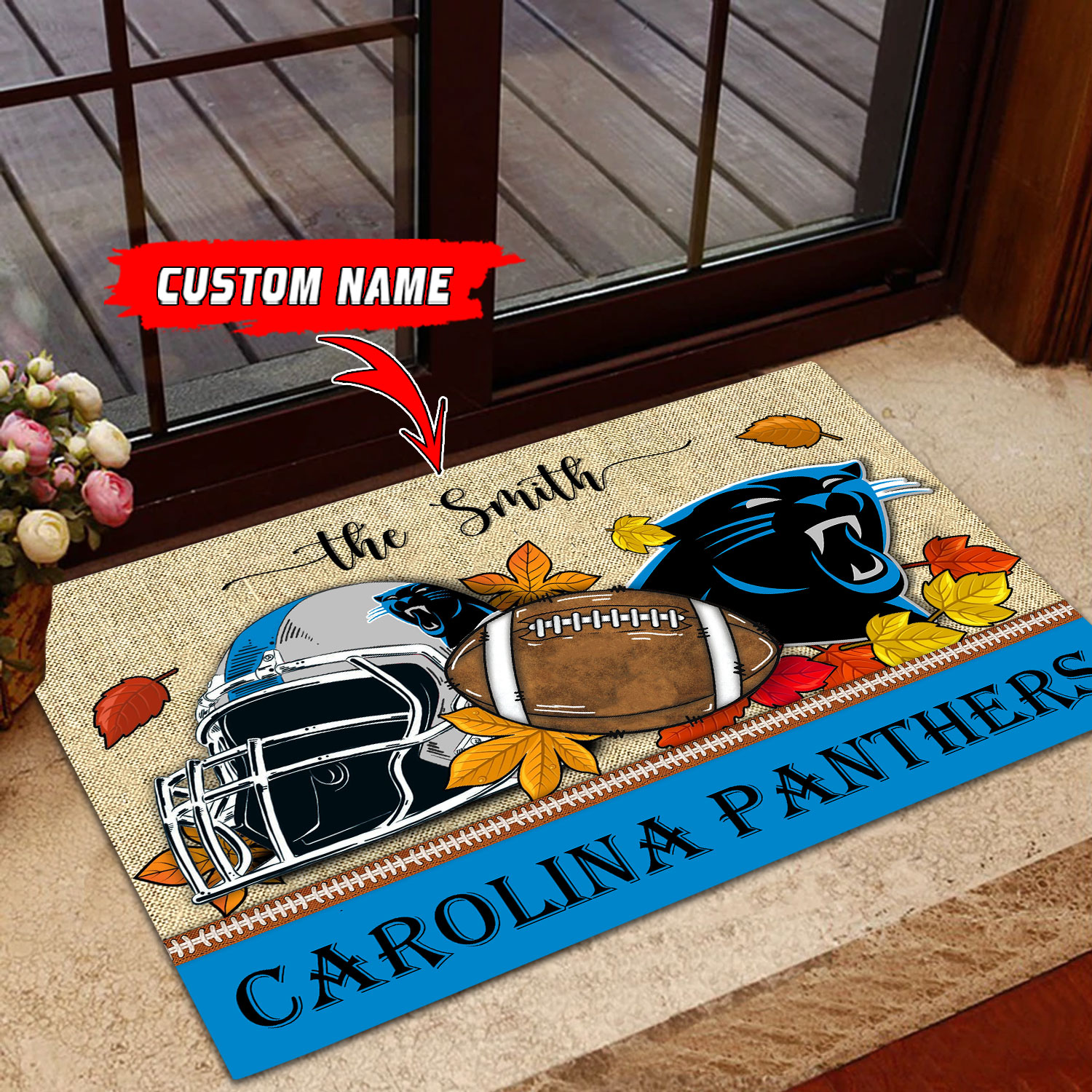 Carolina Panthers Football Doormat - Famjoys Carolina Panthers Football Doormat - Famjoys