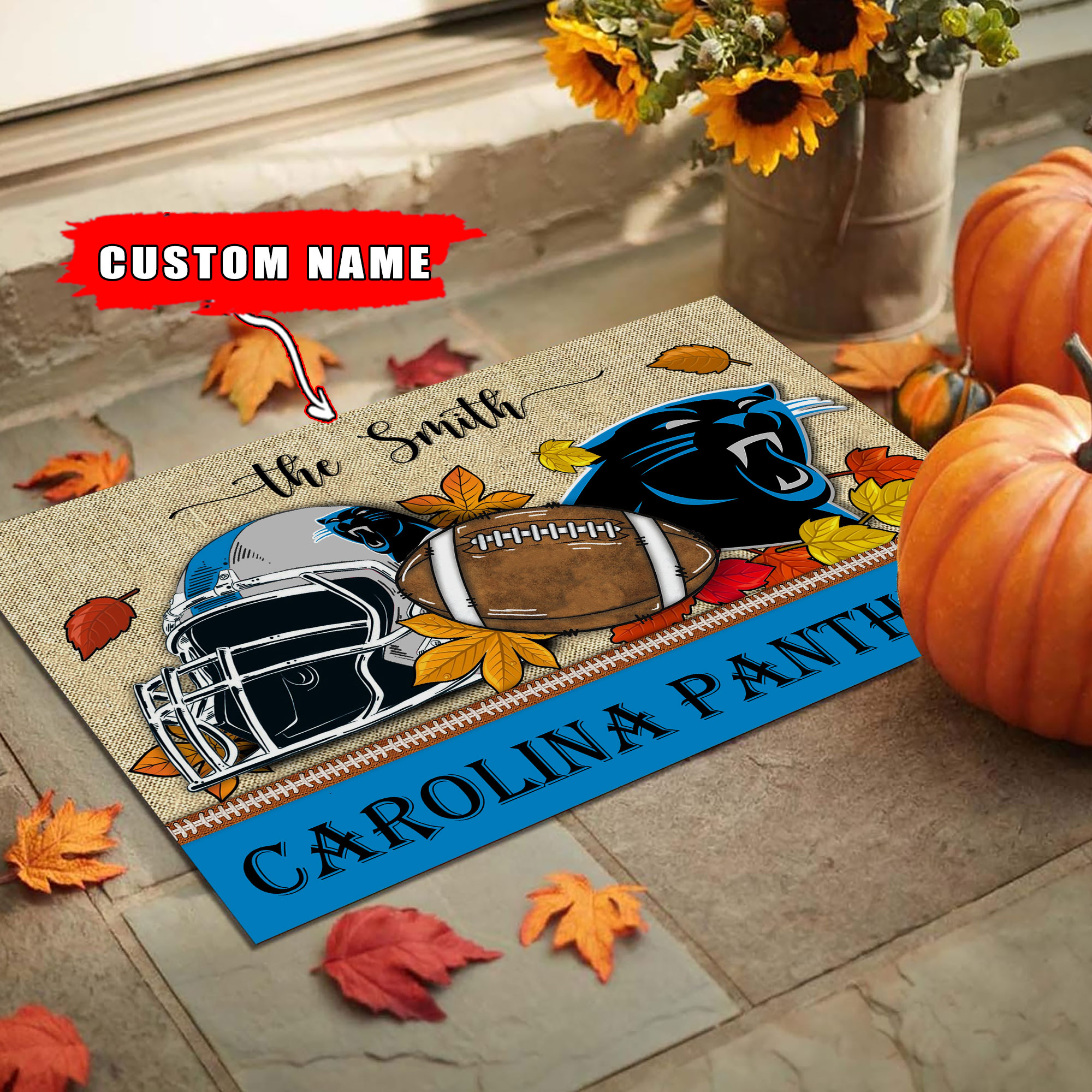 Carolina Panthers Football Doormat - Famjoys Carolina Panthers Football Doormat - Famjoys