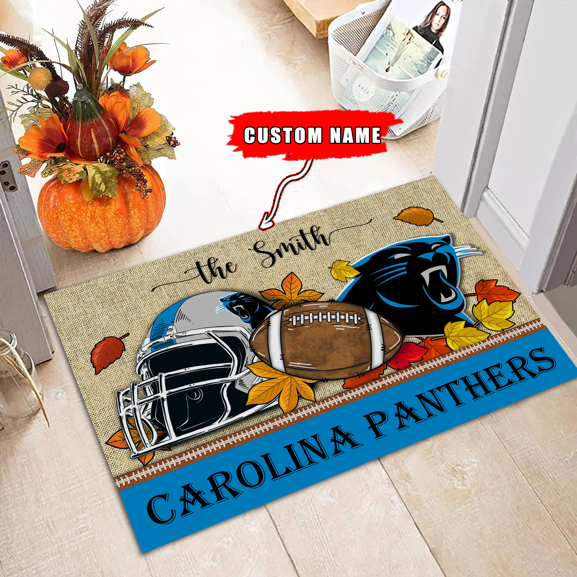 Carolina Panthers Football Doormat - Famjoys Carolina Panthers Football Doormat - Famjoys