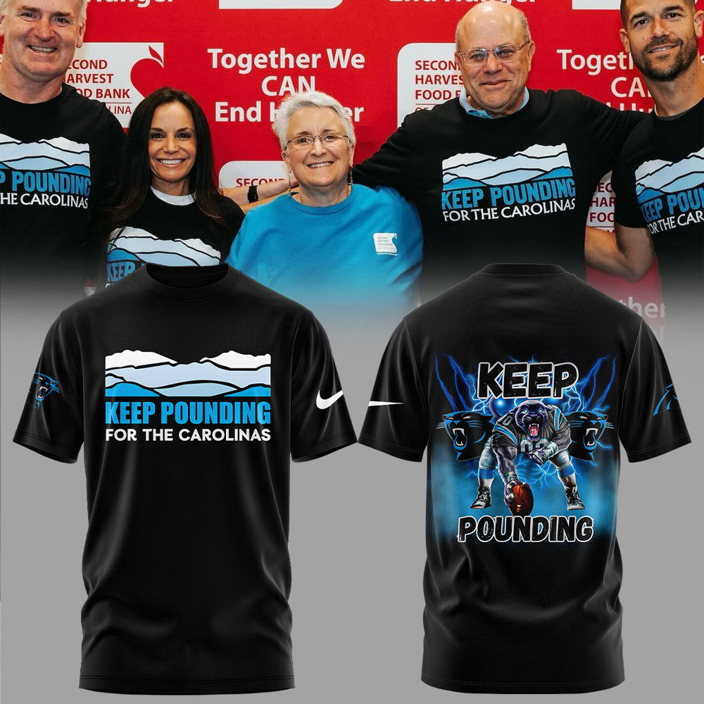 Carolina Panthers Keep Pounding Tshirt Set+NT08102409ID10DS10 - Famjoys Carolina Panthers Keep Pounding Tshirt Set+NT08102409ID10DS10 - Famjoys