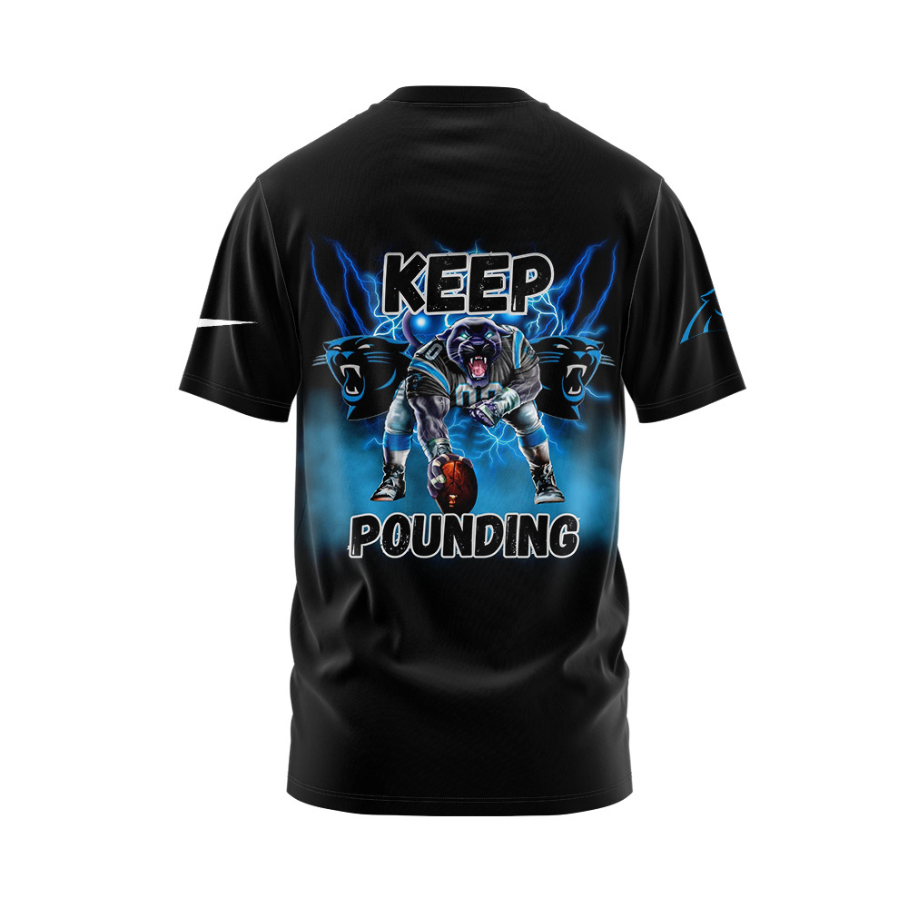 Carolina Panthers Keep Pounding Tshirt Set+NT08102409ID10DS10 - Famjoys Carolina Panthers Keep Pounding Tshirt Set+NT08102409ID10DS10 - Famjoys