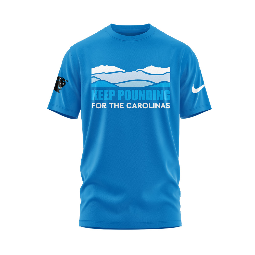 Carolina Panthers Keep Pounding Tshirt Set+NT09102402ID10DS10 - Famjoys Carolina Panthers Keep Pounding Tshirt Set+NT09102402ID10DS10 - Famjoys