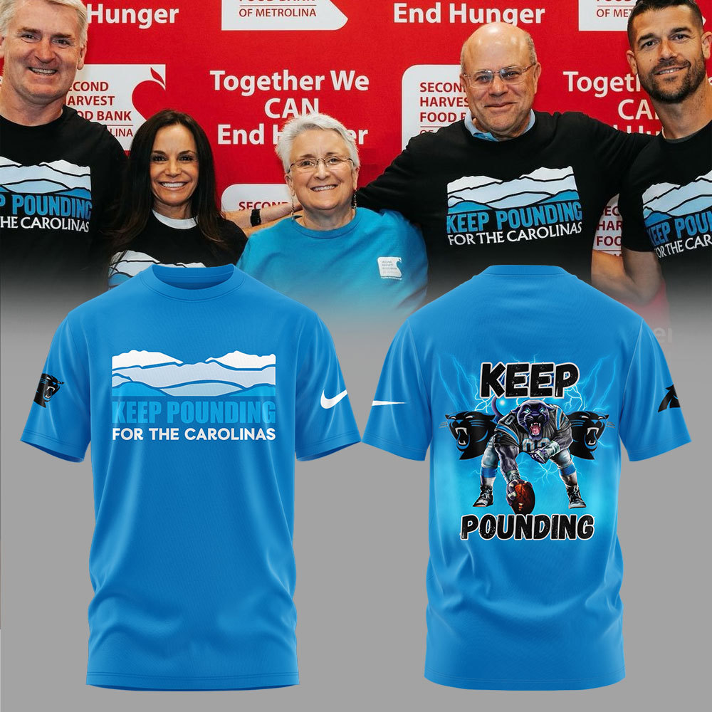 Carolina Panthers Keep Pounding Tshirt Set+NT09102402ID10DS10 - Famjoys Carolina Panthers Keep Pounding Tshirt Set+NT09102402ID10DS10 - Famjoys