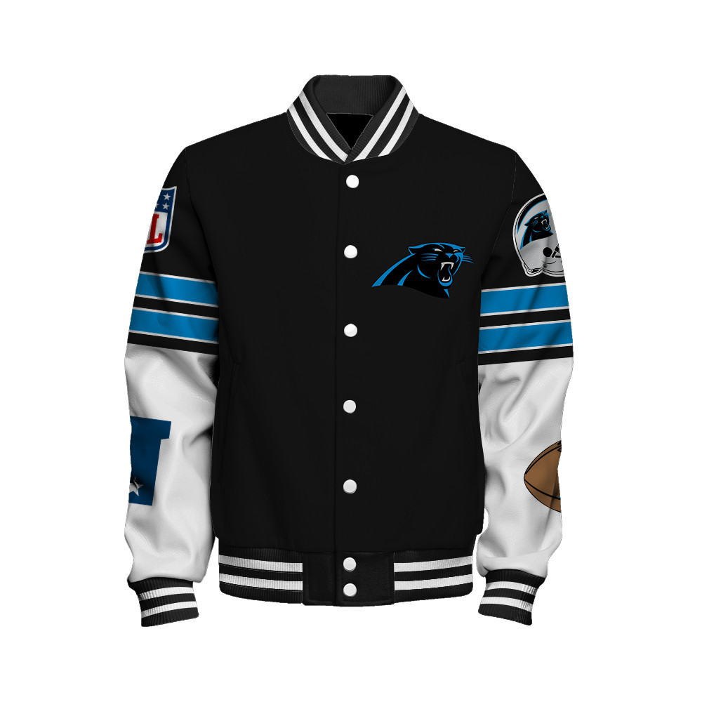 Carolina Panthers National Football League Feel The Power Unisex Varsity Jacket - Famjoys Carolina Panthers National Football League Feel The Power Unisex Varsity Jacket - Famjoys