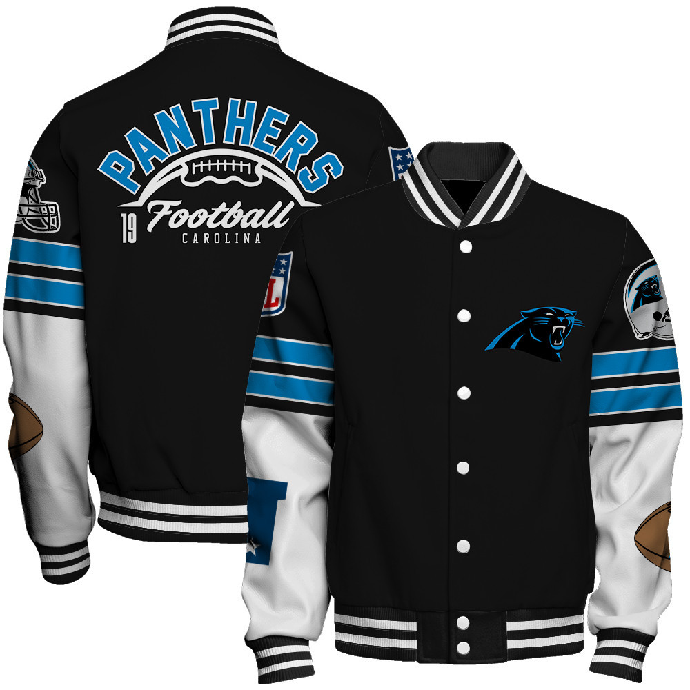Carolina Panthers National Football League Feel The Power Unisex Varsity Jacket - Famjoys Carolina Panthers National Football League Feel The Power Unisex Varsity Jacket - Famjoys