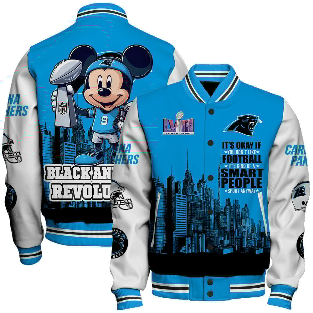 Carolina Panthers National Football League Varsity Jacket STM V5 - Famjoys Carolina Panthers National Football League Varsity Jacket STM V5 - Famjoys