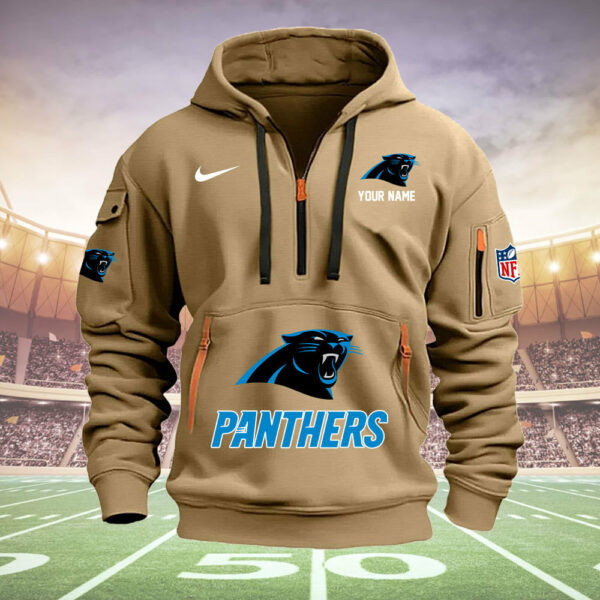 Carolina Panthers New Personalized Quarter Zip Hoodie AZBTQZH000030 - Famjoys Carolina Panthers New Personalized Quarter Zip Hoodie AZBTQZH000030 - Famjoys