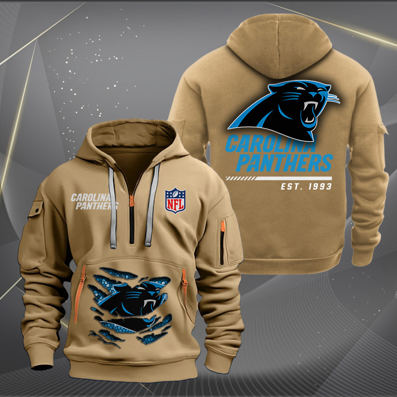 Carolina Panthers New Personalized Quarter Zip Hoodie AZBTQZH000099 - Famjoys Carolina Panthers New Personalized Quarter Zip Hoodie AZBTQZH000099 - Famjoys