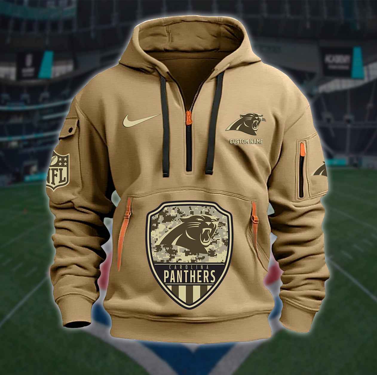 Carolina Panthers New Personalized Quarter Zip Hoodie AZBTQZH000192 - Famjoys Carolina Panthers New Personalized Quarter Zip Hoodie AZBTQZH000192 - Famjoys