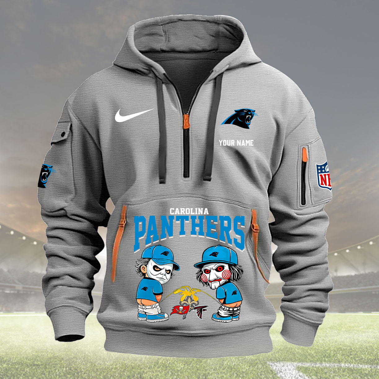 Carolina Panthers Personalized Quarter Zip Hoodie New Collection AZBTQZH000278 - Famjoys Carolina Panthers Personalized Quarter Zip Hoodie New Collection AZBTQZH000278 - Famjoys