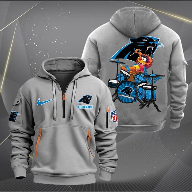 Carolina Panthers Premium Personalized Quarter Zip Hoodie AZBTCQZH000005 - Famjoys Carolina Panthers Premium Personalized Quarter Zip Hoodie AZBTCQZH000005 - Famjoys