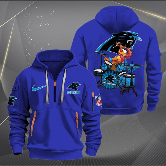 Carolina Panthers Premium Personalized Quarter Zip Hoodie AZBTCQZH000005 - Famjoys Carolina Panthers Premium Personalized Quarter Zip Hoodie AZBTCQZH000005 - Famjoys