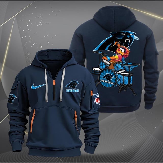 Carolina Panthers Premium Personalized Quarter Zip Hoodie AZBTCQZH000005 - Famjoys Carolina Panthers Premium Personalized Quarter Zip Hoodie AZBTCQZH000005 - Famjoys