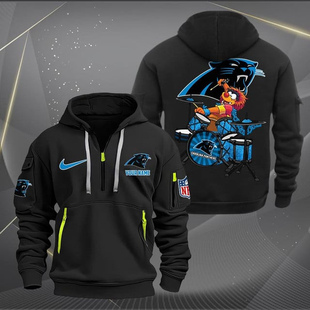 Carolina Panthers Premium Personalized Quarter Zip Hoodie AZBTCQZH000005 - Famjoys Carolina Panthers Premium Personalized Quarter Zip Hoodie AZBTCQZH000005 - Famjoys