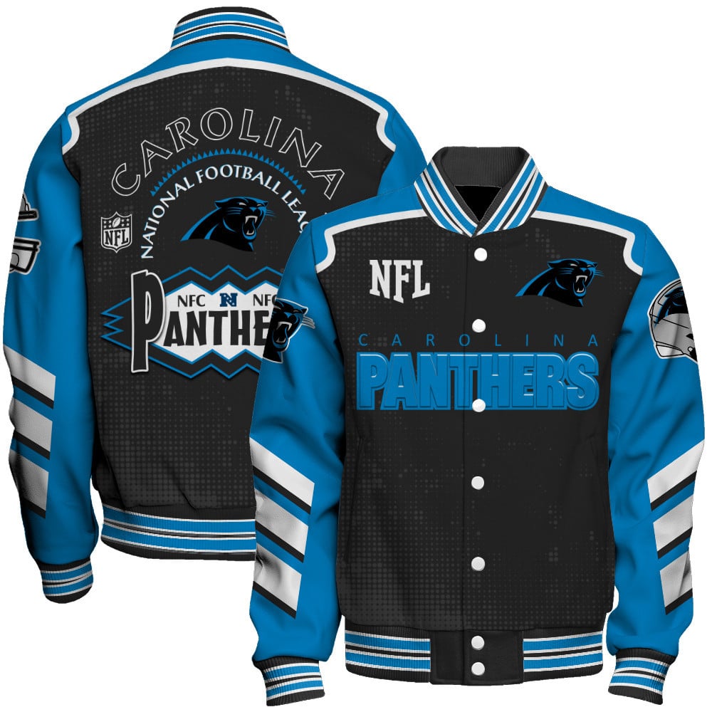 Carolina Panthers - Relentless Determination Unisex Varsity Jacket - Famjoys Carolina Panthers - Relentless Determination Unisex Varsity Jacket - Famjoys