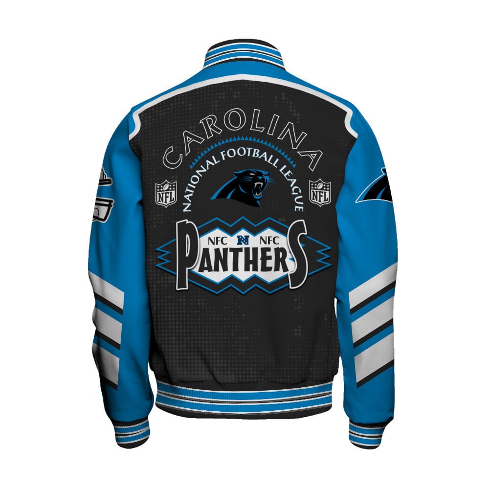 Carolina Panthers - Relentless Determination Unisex Varsity Jacket - Famjoys Carolina Panthers - Relentless Determination Unisex Varsity Jacket - Famjoys
