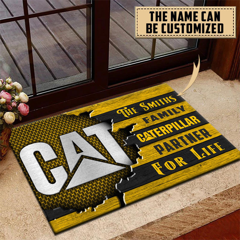 Caterpillar Doormat Custom Name, Multicolor - Famjoys Caterpillar Doormat Custom Name, Multicolor - Famjoys