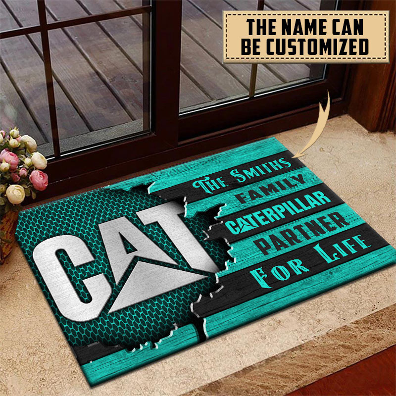 Caterpillar Doormat Custom Name, Multicolor - Famjoys Caterpillar Doormat Custom Name, Multicolor - Famjoys