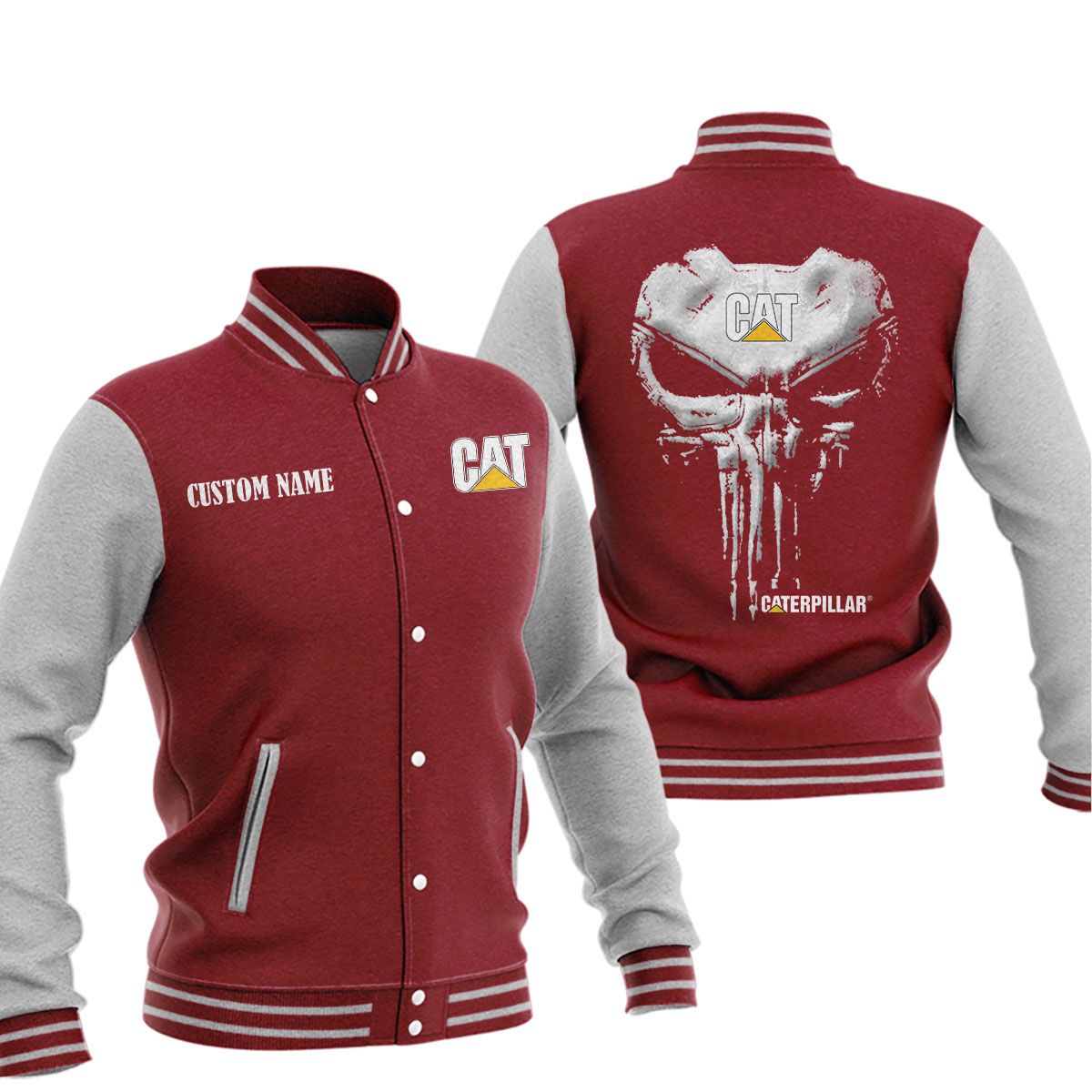 Caterpillar Inc Baseball Jacket, Multicolor - Famjoys Caterpillar Inc Baseball Jacket, Multicolor - Famjoys