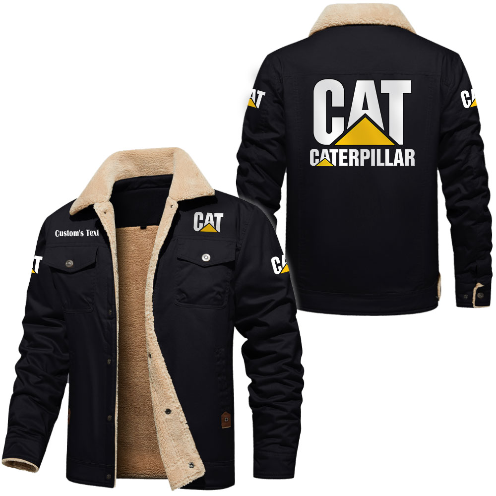 Caterpillar Inc Cargo Fleece Lined Cotton Jacket Multicolor, vintage style, customize name 
